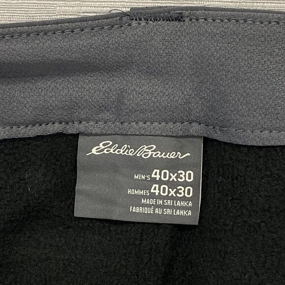 Eddie Bauer Fleece Lined Tech Pants Mens 40 x 30 Gray Water Repellent Insulated - Picture 9 of 14